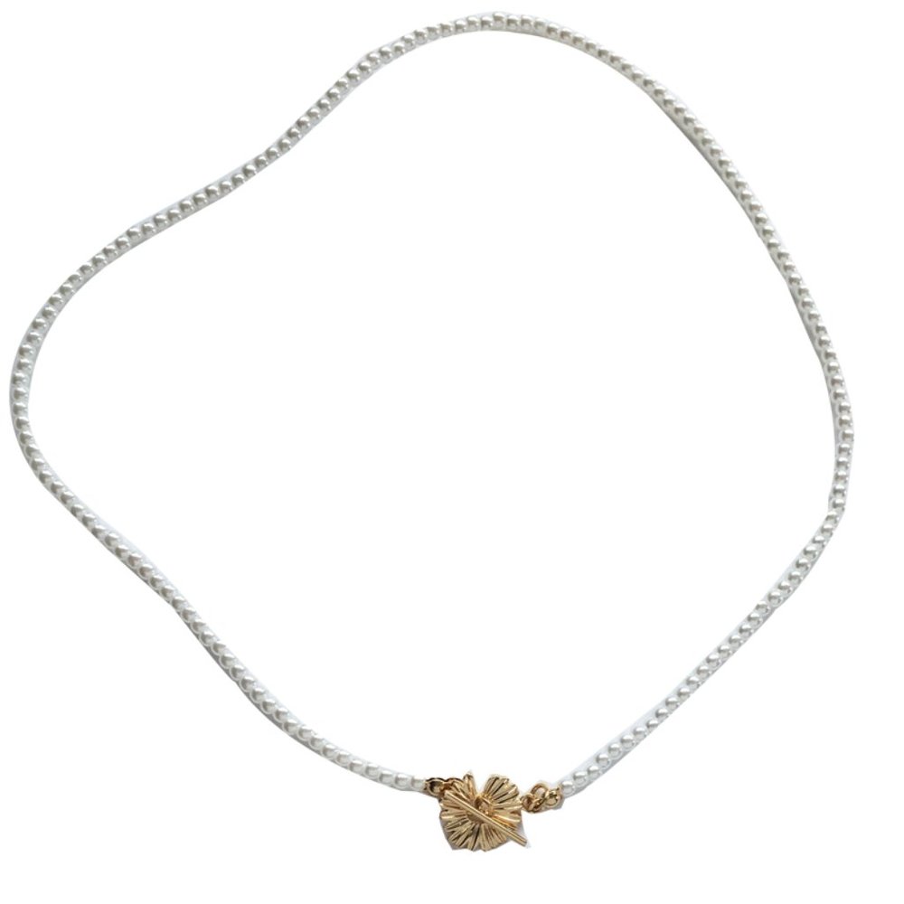 Golden Daisy Pearl Metal Necklace Choker - Picture 4 of 11